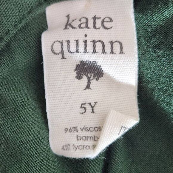 Kate Quinn Girl's Green Knit Overalls with White Crochet Trim Size 5 years - Picture 7 of 9